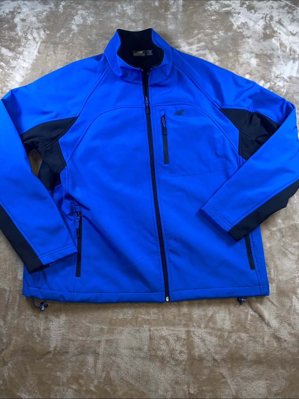New Balance Men’s Bright Blue Performance Softshell Jacket with Black Accents